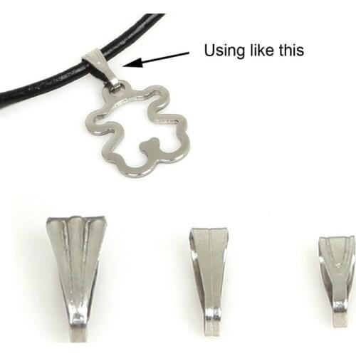 Hot Sale 50pcs/lot Stainless Steel Pendant Clasps Pinch Clips Bails Charm Necklace Connectors Jewelry Finding Accessories
