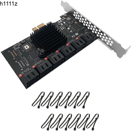 Chia Mining Riser 12 Port SATA PCIe Adapter PCI Express X1 SATA Controller PCI-E to SATA 3.0 III 6Gb Expansion Card Add On Cards