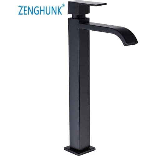 Basin Faucets Only Cold Tall Faucet Single Hole Single Handle Wash Faucet Mixer Tap Black Bathroom Sink Faucet