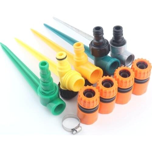 20cm 1/2" 3/4" Thread Garden Lawn Irrigation Sprinkler Base Nozzles Spike Support Rotary Impact Sprinklers Rod Ground Stake