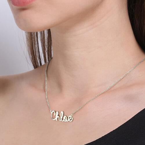 Uonney Dropshipping Personalized Cursive Style Name Necklace For Girl Friend Special Unique Gift Silver Rose Gold