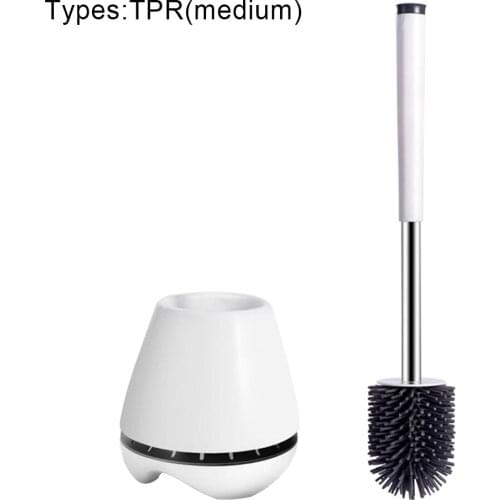 Bathroom Cleaning Toilet Brush Bristle Set Stainless Steel Soft Quickly Drying Accessories With Holder No Drilling Sturdy Home