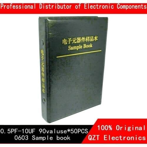 0603 SMD Capacitor Sample Book 90valuesX50pcs=4500pcs 0.5PF~10UF Capacitor Assortment Kit Pack