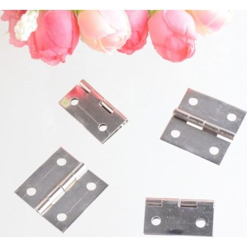 Free Shipping 10pcs Silver Tone Hardware 4 Holes DIY Box Butt Door Hinges (Not Including Screws) 25x25mm F0953