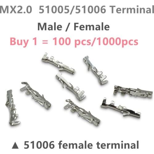 100pcs 1000PCS /LOT MX2.0 51005 51006 Female Terminal Crimp Pins for 51005 51006 Housing 2.0mm Connector
