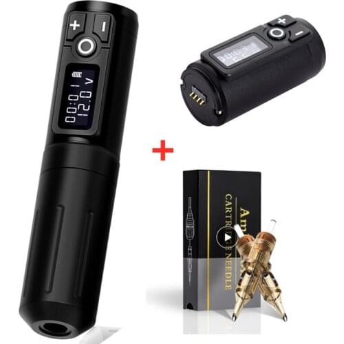 2021 New Wireless Tattoo Machine Pen Mabuchi Motor With 1800mA/h Fast Charging Battery Bigwasp 1001RL Cartridge Needle Kit