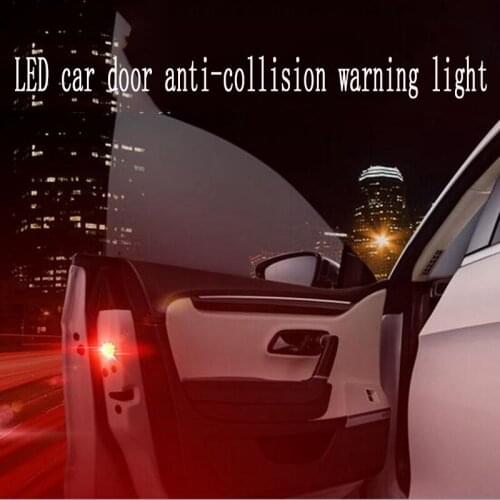 2p Car Door Light Warning Light Anti Collision Lights Flash Light Red Wireless Alarm Lamp Strobe Light Turn Signal Parking Light
