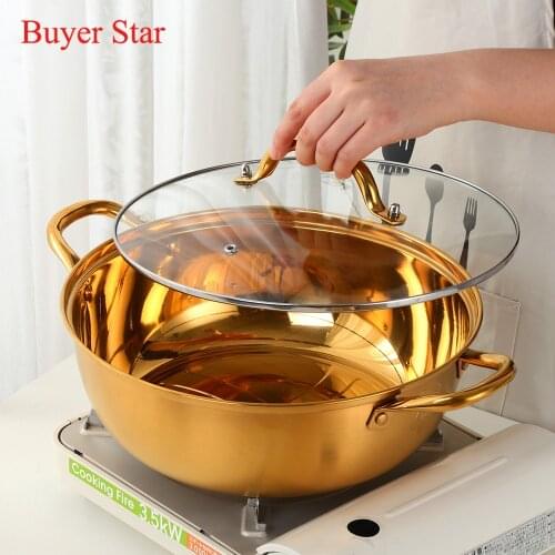 30CM Electric Hot Pot Soup Pot Big with Lids 18/10 Stainless Steel Matte Home Kitchen Cookware Shabu Pot