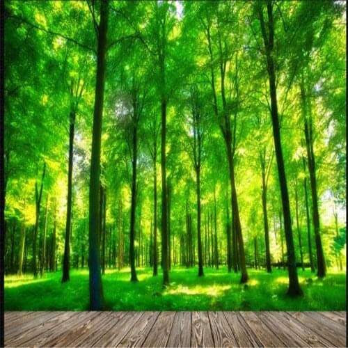 Beibehang 3d wallpaper custom fashion 3D green forest fresh european TV background papel de parede wallpaper papel de parede 3d