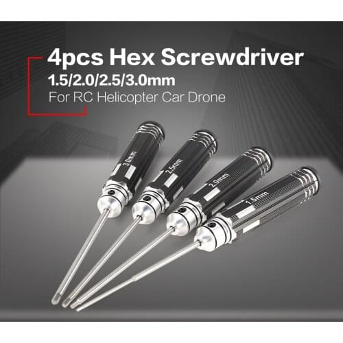 4pcs Hex Screwdriver Set 1.5 2.0 2.5 3.0mm White Steel Tools Kit For RC Helicopter HSP Traxxas Car Racing Drone Aircraft