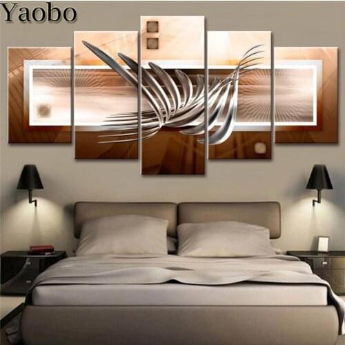 5 Panels Modern Wall Art Abstract Painting diamond painting,Multi-Picture,diamond embroidery,mosaic diamonds,5d cross stitch
