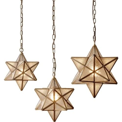 American Star Chandelier Dining Room Light Hallway Stairway Lighting Net Red Creative Warm Bedroom Copper Lamps Island Light E27