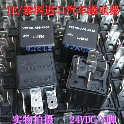 Car auto 24V relay V23134-A56-X433 V23134A56X433 V23134 A56 X433 24VDC 5PIN