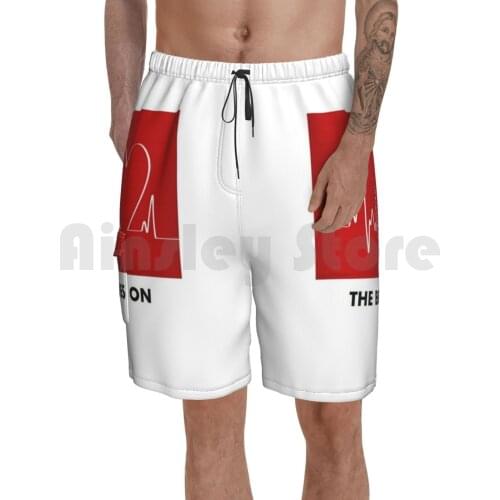 The Beat Goes On-Funny Post-Heart Surgery Beach Shorts Men Beach Pants Swimwear Heart Attack Surgery Funny Cher