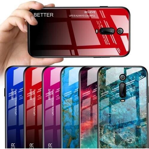 Tempered Glass Cases For Xiaomi mi A3 Mi 9 Lite Case Glossy Back Gradient Color marble cover For Xiaomi Mi A9 Lite A3 Mi9 Lite