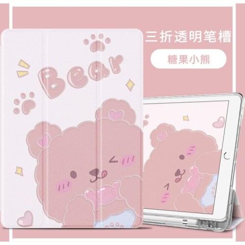 For iPad 10.5 7th Generation Case with Pencil Holder for iPad 2019 10.2 Pro 11 Slim Fold Stand Silicone Funda A2200 A2198 A2232