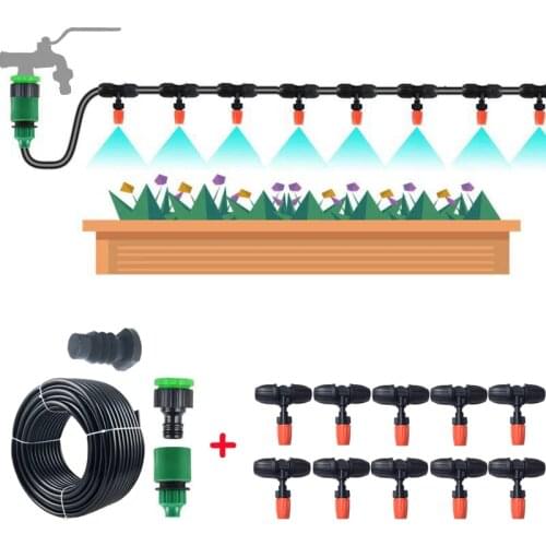 DIY Automatic Micro Drip Irrigation System Garden Irrigation Spray Self Watering Kits wtih Adjustable Drip Nozzles 10M/15M/20M