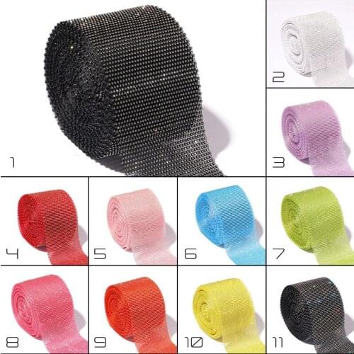 1 Yard Crystal Rhinestones Fabric Elastic Mesh Net Crystal Trim Fabric For Diy Garment Dresses Scarf Mask Material