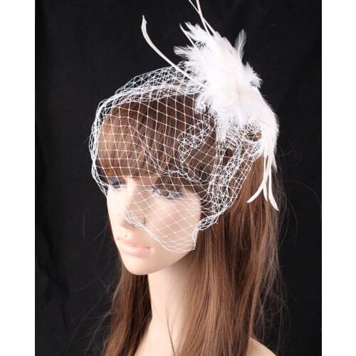 Multiple Color Polyester Party Fascinatos Feather Flowers Bridal Hair Accessories Veils Attractive Wedding Headwear Retail FS76