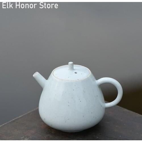 180ml Japanese Style Handmade Ceramic Teapot Household Pottery Teakettle Kung Fu Tea Strainers Hand Grasp Pot Mug Gift Packaging