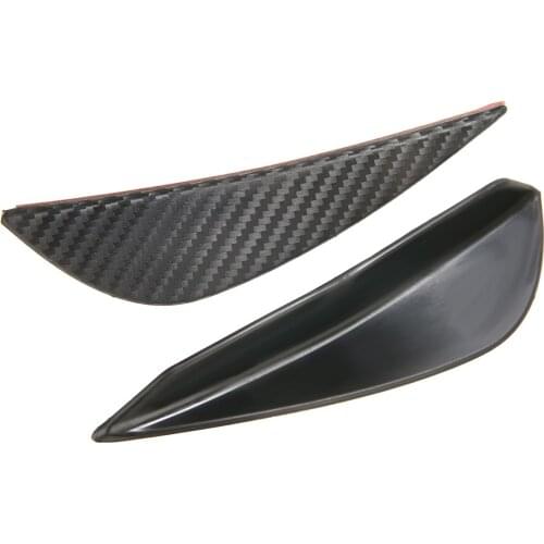 Mayitr 4Pcs/set Black ABS Carbon Fiber Style Car Front Bumper Fins Lip Canards Splitter Trim Kit Auto Body Kit Car Spoiler