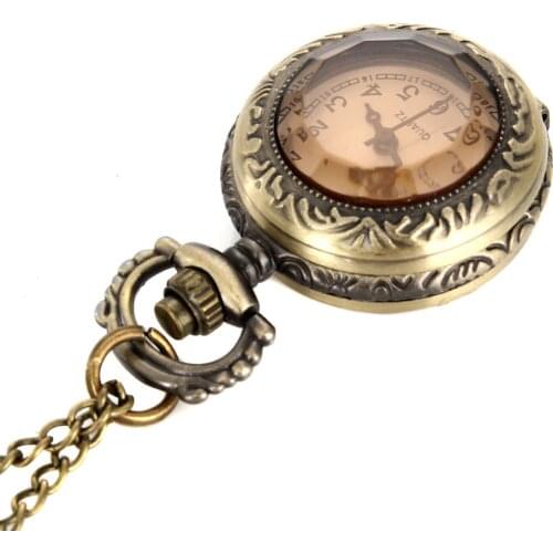 Fashion Men Women Vintage Quartz Pocket Watch Alloy Glass Dome Necklace Pendant Unisex Sweater Chain Clock Gifts TT@88