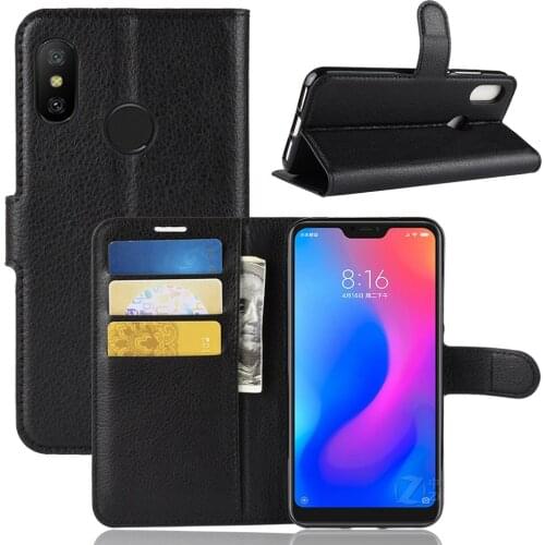 Fashion Wallet PU Leather Case Cover For Xiaomi Mi A2 Lite/Redmi 6 Pro Flip Protective Phone Back Shell With Card Holders