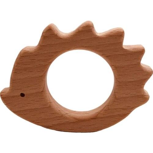 Baby Teethers Food Grade Beech Wood Animal Pacifier Wooden Teether Newborn Toys Y4QA