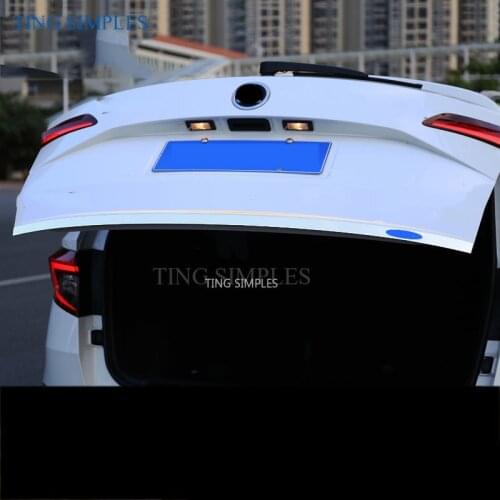 Stainless Steel Rear door License tailgate bumper frame plate Tailgate trim trim lamp trunk hood For Skoda Karoq 2017 2018 2019