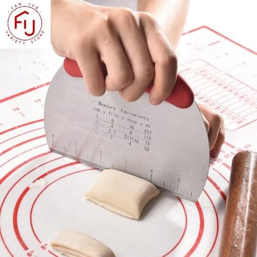 Stainless Steel Cake Scraper Pastry Cutters Baking Cake Cooking Dough Scraper Fondant Spatulas Edge DIY Baking Decorating Tools