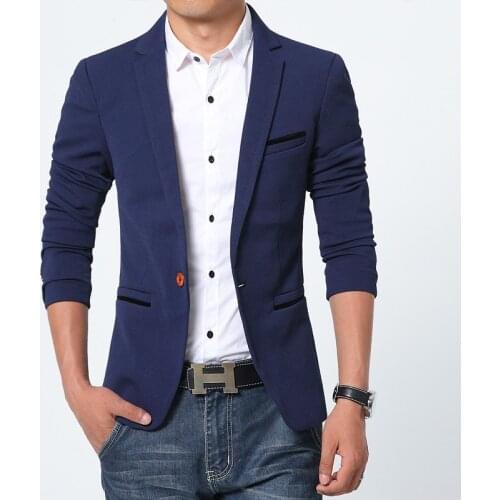 New Spring Fashion Brand Luxury Men Blazer High Quality Cotton Slim Fit Men Suit Terno Masculino Blazers Men Plus Size M-5XL