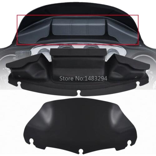Fairing Pouch Windshield Bag 3 Clamps Storage Bags + 9" Black Tint Wave Windshield Fits For Harley Touring Glide Models 14-Up