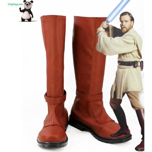 Obi Wan Kenobi Jedi Brown Version Cosplay Shoes Boots Newest Custom Made For Hallowee Christmas CosplayLove
