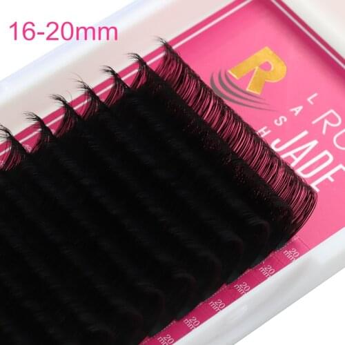 20mm Lashes Eyelashes for Extensions 15-20mm Long False Eyelashes Matte Black Individual Eyelash Extensions Russian Silk Lashes
