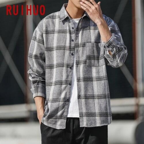 RUIHUO Mens Wool Shirts