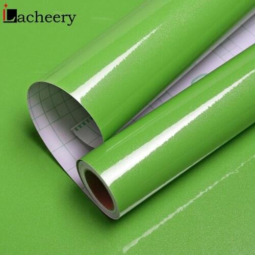 Home Decor Self Adhesive Wallpaper Kitchen Cabinet Wardrobe Table PVC Contact Paper Fashion Glossy Waterproof Furniture Sticker