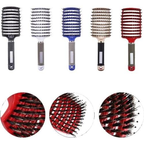 Hair brush Girls Hair Scalp Massage Comb Bristle Nylon Women Wet Curly Detangle Hair Brush for Salon Hairdressing Styling Tools