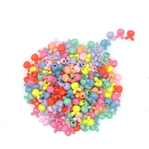 SHINE 100pcs/lot 11mm Big Hole Rabbit Head Shape Acrylic Beads Scrapbook Sewing Buttons DIY Material Findings BD0008