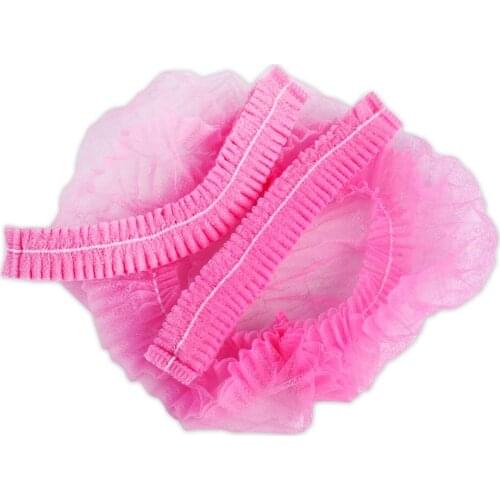 Wholesale 20pcs Disposable Hat Round Non-woven Headgear Dust-proof Chef Food Factory Anti-hair Fall Cap With Elastic Thread