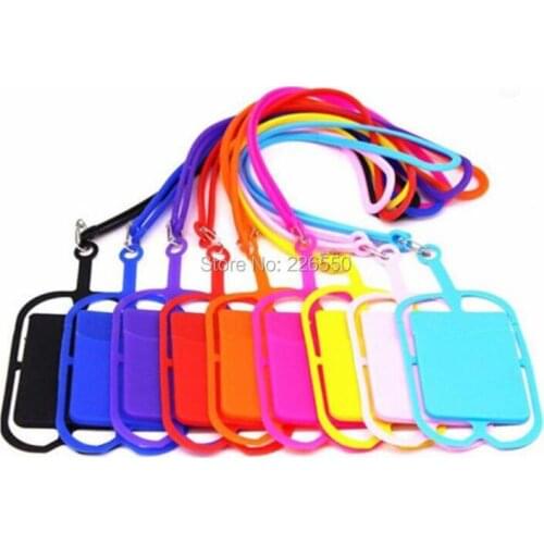 Silicone Lanyards Neck Strap Necklace Sling Card Holder Strap keychain for iphone Samsung Huawei Universal Mobile Phone