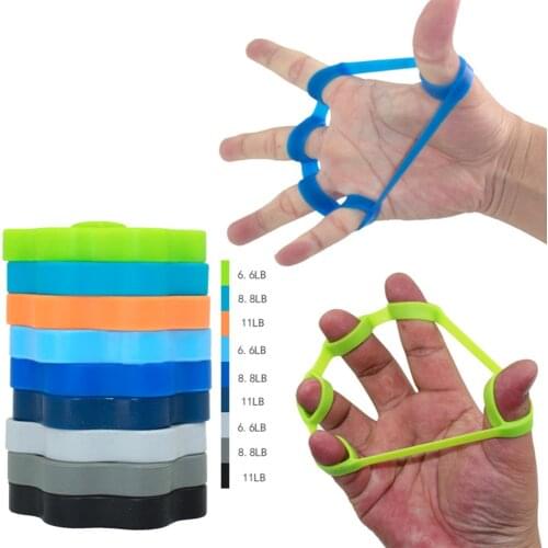 Silicone Finger Resistance Band Gripper Hand Grip Wrist Yoga Stretcher Strength Trainer Exercise Expander Fitness Equipment New