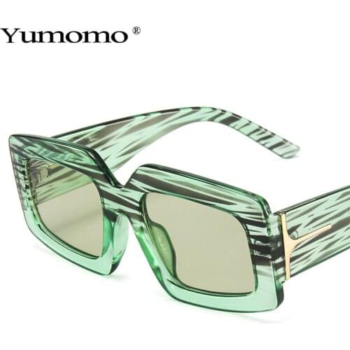 Square Stripe Sunglasses Women Men Fashion Vintage Brand Designer Sun Glasses For Female Big Frame Eyewear Ladies Shades UV400