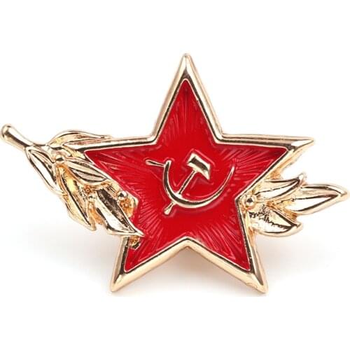 Soviet Cold War Brooches for Women Men Lapel Badge Pins Red Star Sickle Hammer Symbol Clothes Accessories Jewelry Souvenir