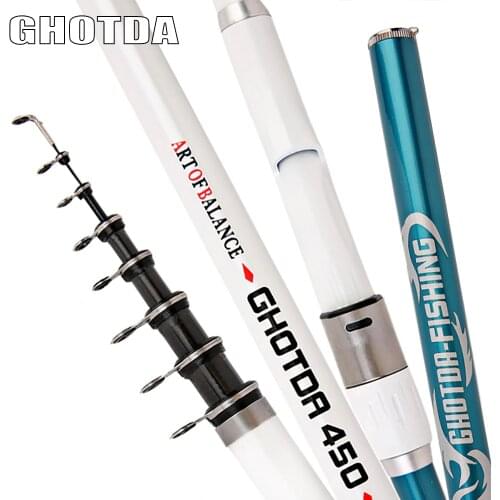 GHOTDA Spinning Fishing Rod Carbon Fiber Telescopic Rock Fishing Rod Carp Feeder Rod Surf Spinning Rod 3.6/4.5/5.4/6.3M