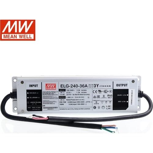 MEAN WELL ELG-240 240W LED Power Supply 110V/220VAC to 24V 36V 42V 48V 54VDC waterproof IP65 Meanwell Adjustable led driver PFC