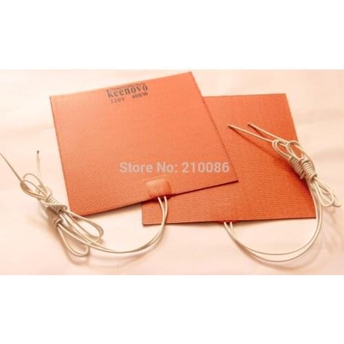 KEENOVO Universal Silicone Heater Mat/Pad, 200X200mm, 400W 220V, WITHOUT 3M Adhesive Backing, Flexible Heating Element