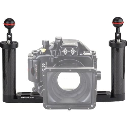 Carbon Fiber Diving Adjustable Handle Tray for Underwater Camera Waterproof Housing Case Built-in Carbon Fiber Buoyancy Float