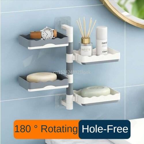 Soap Box Perforated Free Rotating Soap Box Single Layer Double Layer Three Layer Drain Toilet Bathroom Shelf