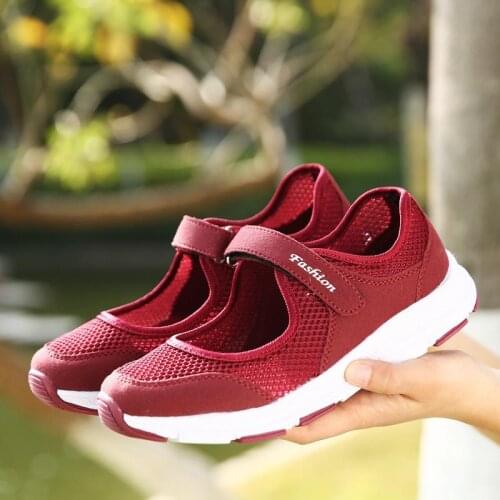 Plus Size Summer Breathable Sport Shoes Women Running Shoes Woman Red Sports Shoes Womens Sneakers Trainers 2020 Tenid GME-1813