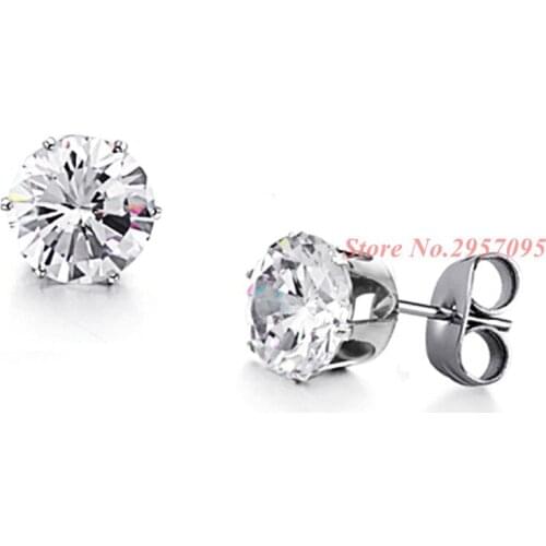 Fashion Crystal Ball Womans Earring 316L Stainless Steel Women Jewelry Earring Accessories Best Friendship Gift